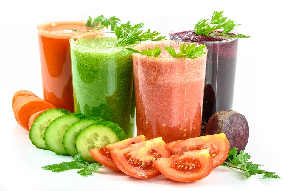 vegetable juices of various types