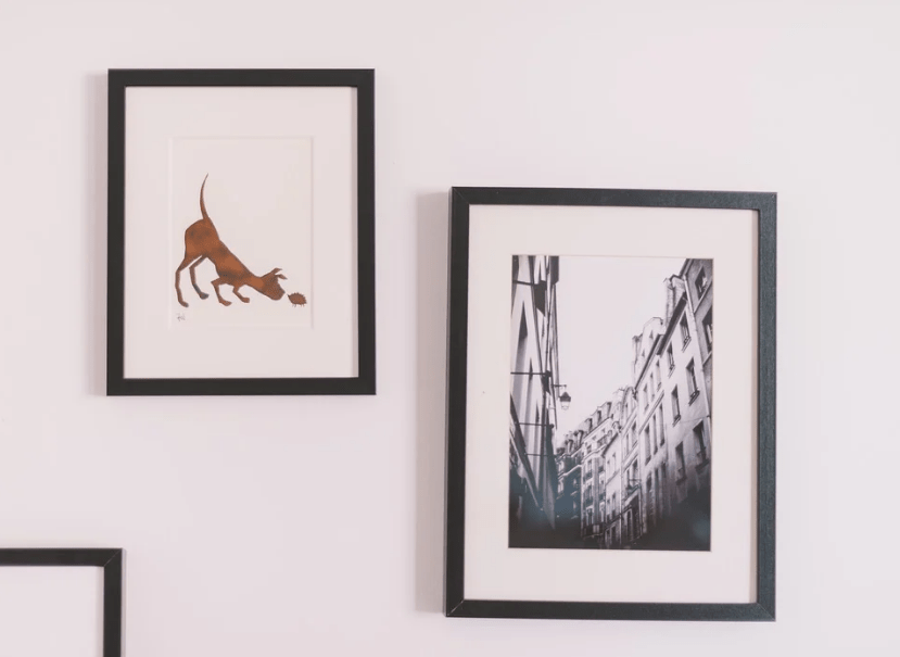 two frames hung on the wall